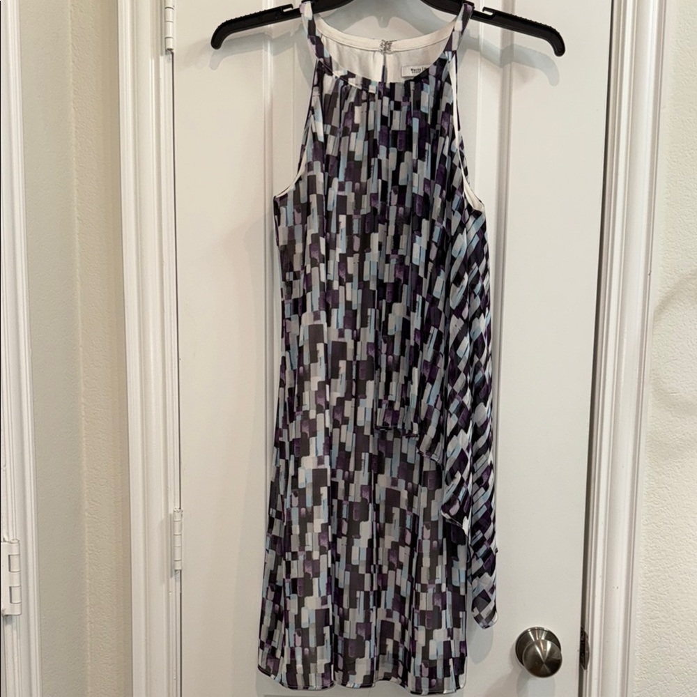 White House Black Market Asymmetrical Dress - Black, Gray, White